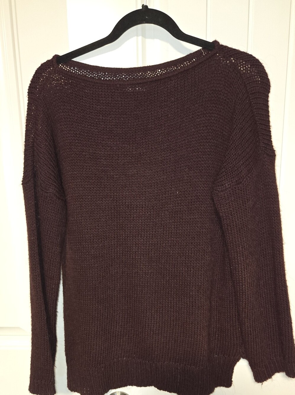 Brandy Melville Burgundy Crewneck Knit Sweater